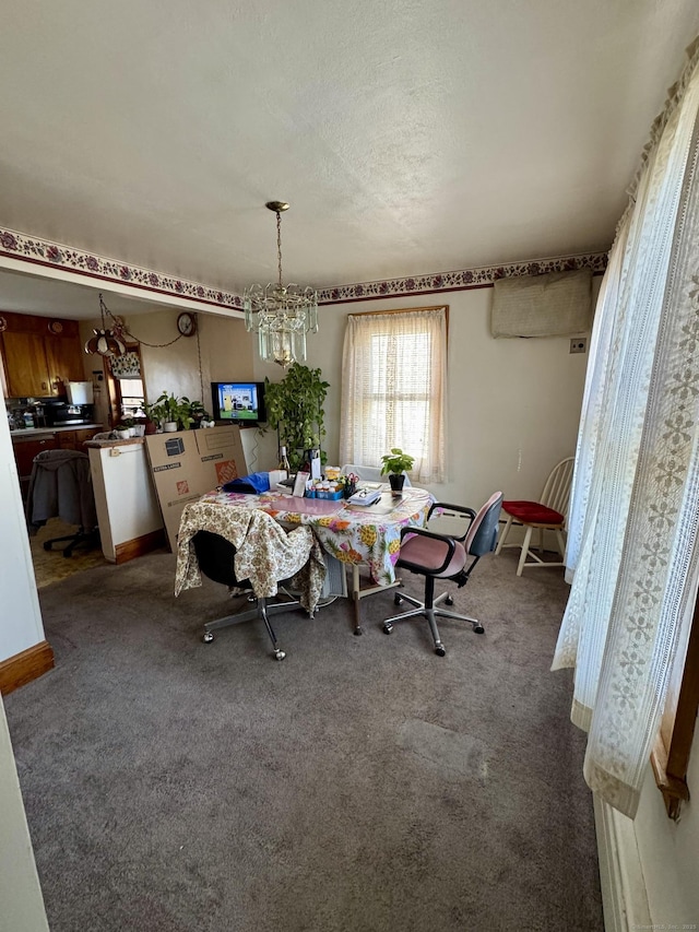 view of carpeted dining room