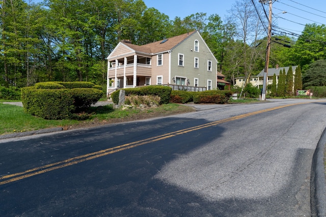 2951 Winsted Rd, Torrington, CT 06790 - view of front of property with a balcony and a chimney
