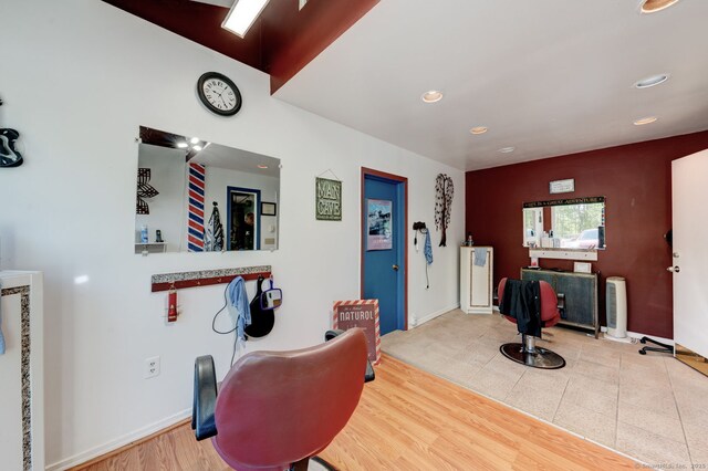 2951 Winsted Rd, Torrington, CT 06790 - sitting room featuring recessed lighting, baseboards, and wood finished floors