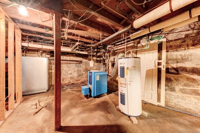 2951 Winsted Rd, Torrington, CT 06790 - unfinished basement with electric water heater