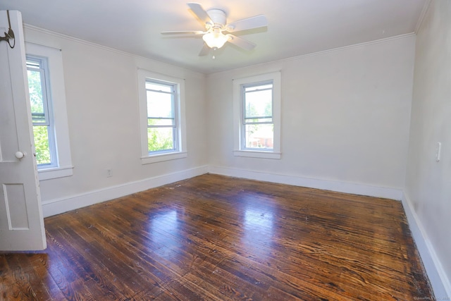 108 New Litchfield St, Torrington, CT 06790 - unfurnished room featuring healthy amount of natural light, hardwood / wood-style flooring, ceiling fan, and ornamental molding