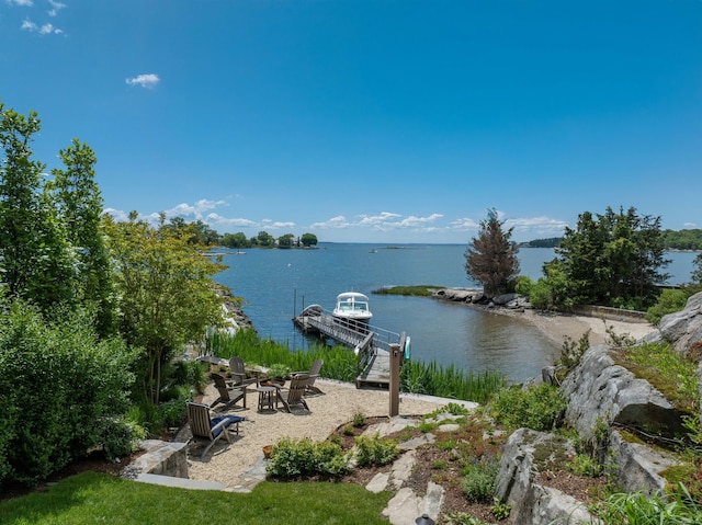 25 Tokeneke Trl, Darien, CT 06820 - water view with a dock