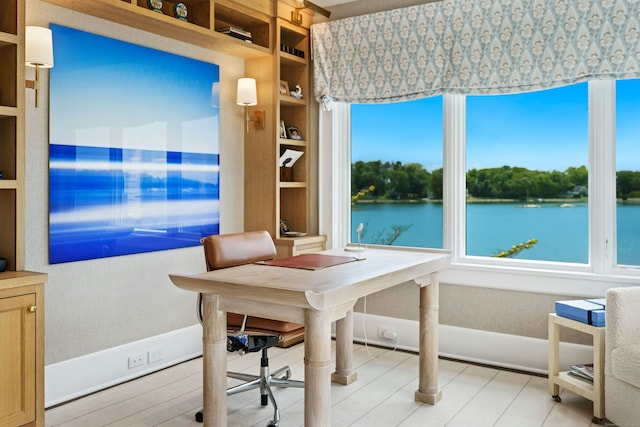 25 Tokeneke Trl, Darien, CT 06820 - office area featuring a water view and built in features