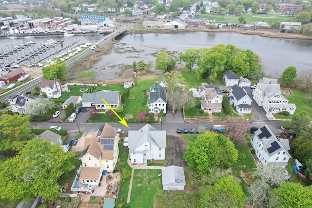 19 Terhune Ave, Branford, CT 06405 - aerial view featuring a water view and a residential view