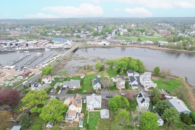 19 Terhune Ave, Branford, CT 06405 - drone / aerial view featuring a water view and a residential view