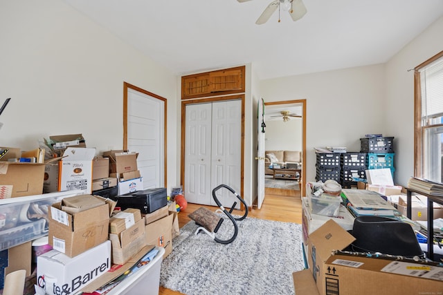 19 Terhune Ave, Branford, CT 06405 - home office featuring a ceiling fan and wood finished floors