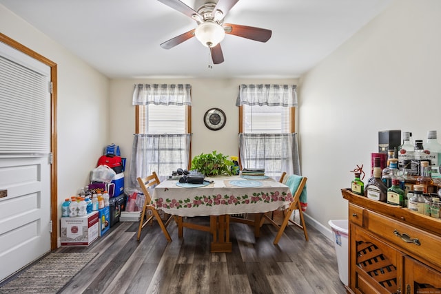 19 Terhune Ave, Branford, CT 06405 - dining room with a ceiling fan, baseboards, and wood finished floors
