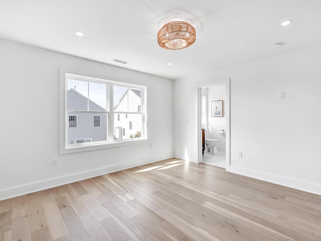 13 Dunbar Rd, Milford, CT 06460 - empty room featuring recessed lighting, baseboards, visible vents, and light wood-type flooring