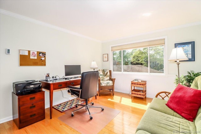 28D Harbour Vlg, Branford, CT 06405 - home office featuring crown molding, wood finished floors, and baseboards