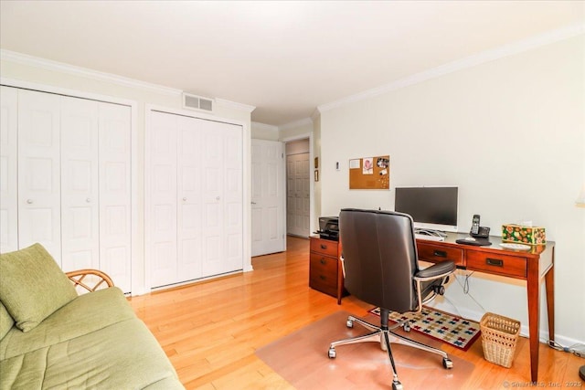 28D Harbour Vlg, Branford, CT 06405 - office with light wood-style flooring and ornamental molding