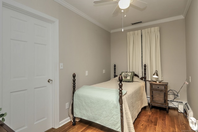 24 Wall St, Shelton, CT 06484 - bedroom with wood finished floors, ornamental molding, baseboards, and a ceiling fan