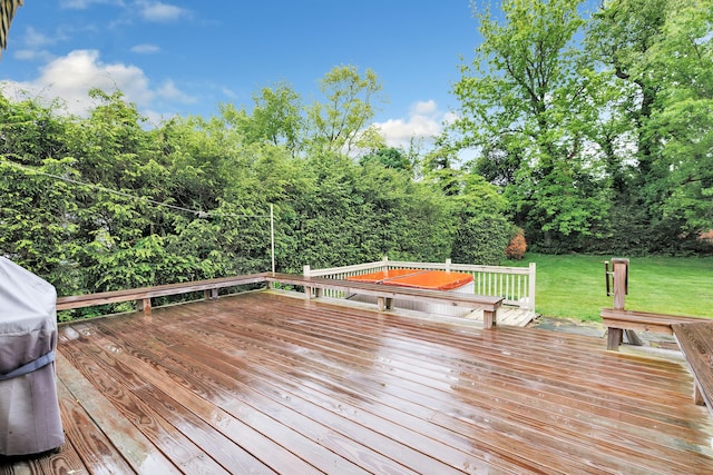 319 Wheeler Park Ave, Fairfield, CT 06825 - wooden deck featuring a lawn