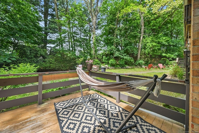 333 Vincellette St Unit 25, Bridgeport, CT 06606 - deck with view of wooded area