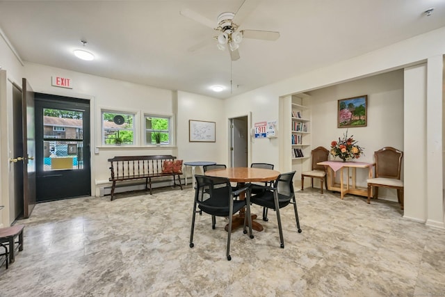333 Vincellette St Unit 25, Bridgeport, CT 06606 - dining room featuring baseboard heating and a ceiling fan