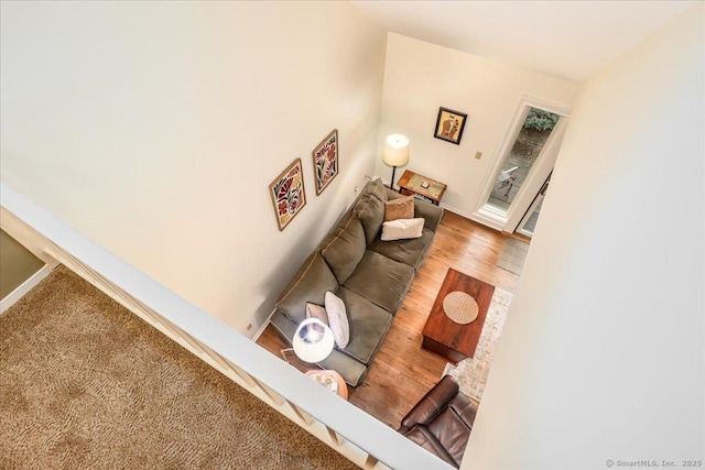 living room with wood finished floors
