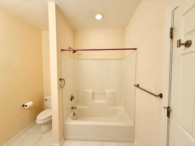 253 Summerfield Gdns Unit 253, Shelton, CT 06484 - bathroom featuring tile patterned flooring, toilet, baseboards, and shower / bath combination