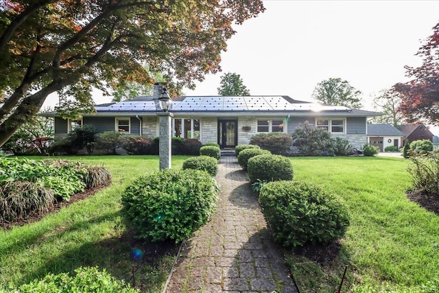 110 Deer Hill Ave, Danbury, CT 06810 - single story home featuring a front yard and a chimney