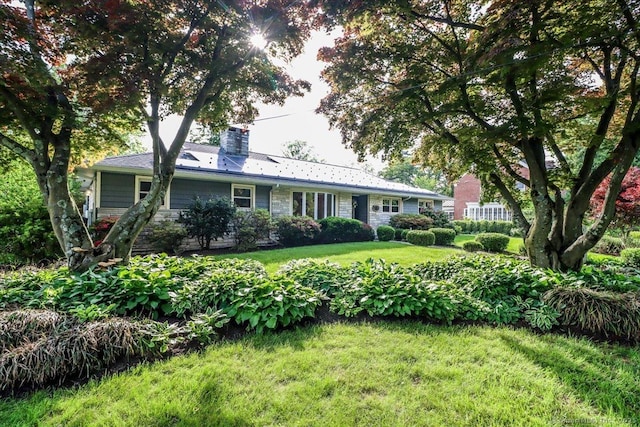 110 Deer Hill Ave, Danbury, CT 06810 - single story home with a chimney and a front yard