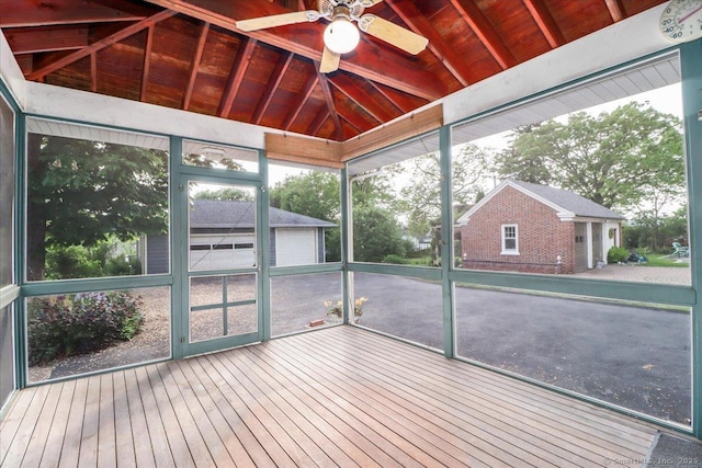 110 Deer Hill Ave, Danbury, CT 06810 - unfurnished sunroom featuring ceiling fan