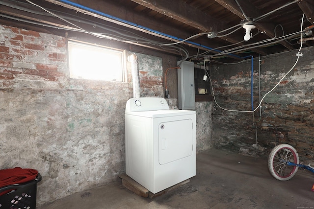 224 1st Ave, West Haven, CT 06516 - basement featuring washer / dryer and electric panel