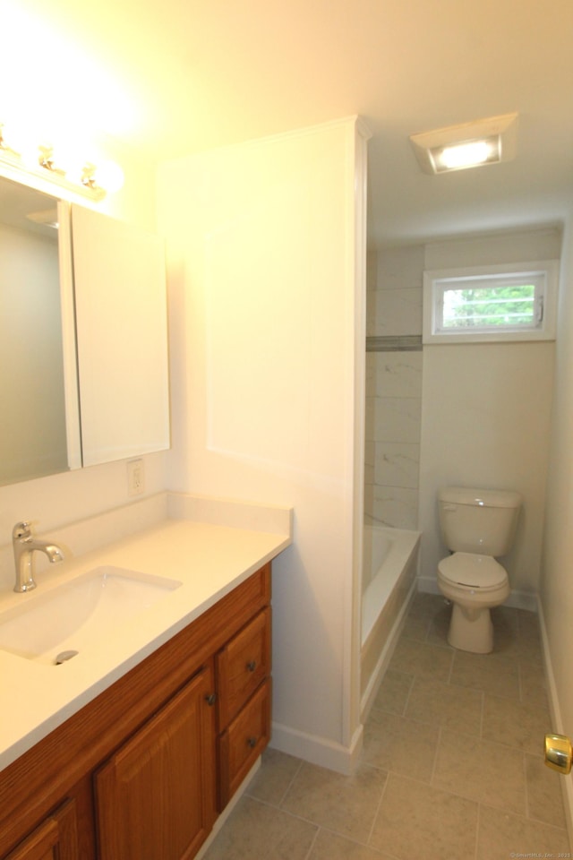 340 Robbins Ave, Newington, CT 06111 - bathroom with a washtub, a shower, vanity, baseboards, and toilet