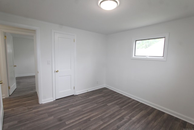 340 Robbins Ave, Newington, CT 06111 - spare room featuring baseboards, ornamental molding, and dark wood finished floors