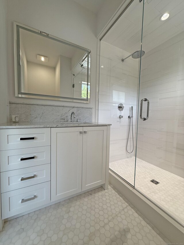 785 Post Rd E Unit 303, Westport, CT 06880 - bathroom featuring a shower stall and vanity