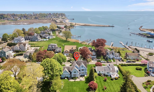 27 Dock Rd, Milford, CT 06460 - drone / aerial view with a residential view and a water view