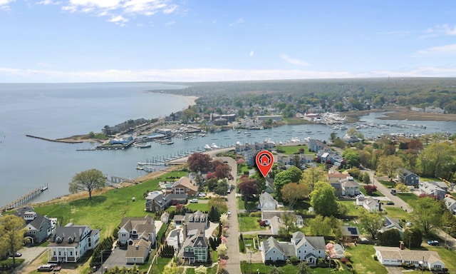 27 Dock Rd, Milford, CT 06460 - aerial view featuring a water view and a residential view