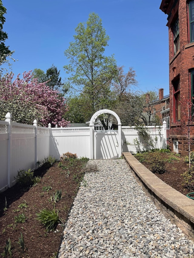 view of yard with fence