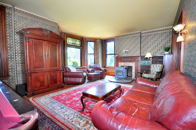 1123 Windsor Ave, Windsor, CT 06095 - living room with wallpapered walls and wood finished floors