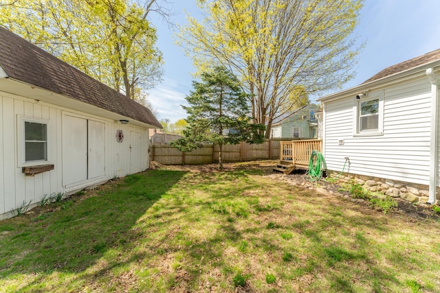 23 Strosberg Rd, Waterford, CT 06385 - view of yard with fence and a wooden deck