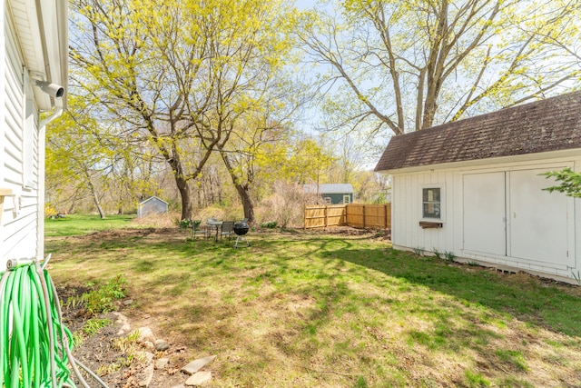 23 Strosberg Rd, Waterford, CT 06385 - view of yard with fence, an outdoor structure, and a shed