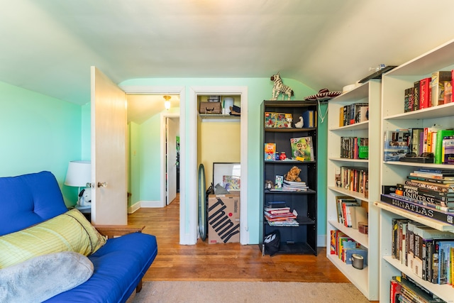 23 Strosberg Rd, Waterford, CT 06385 - living area with wood finished floors and vaulted ceiling