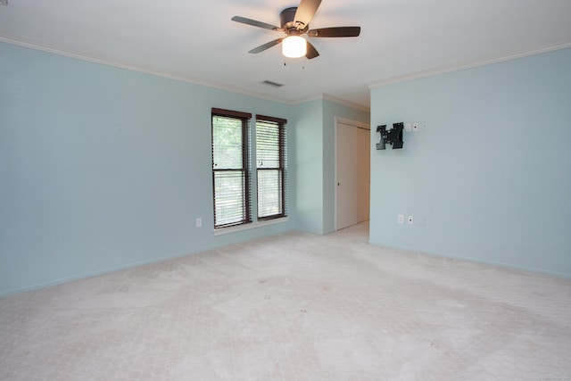 22 Maple Ln Unit 22, Avon, CT 06001 - unfurnished room with ornamental molding, a ceiling fan, and light colored carpet