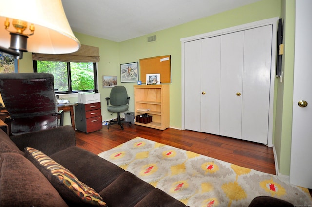 office featuring wood finished floors