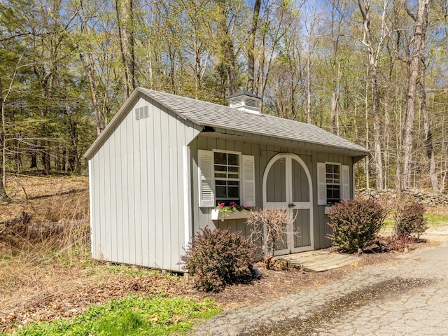 view of shed
