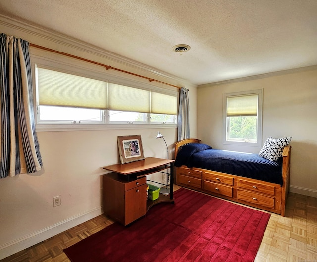 919 Pequot Ave, New London, CT 06320 - bedroom featuring ornamental molding and a textured ceiling