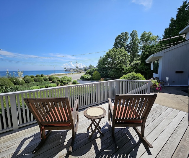 919 Pequot Ave, New London, CT 06320 - wooden terrace with a water view
