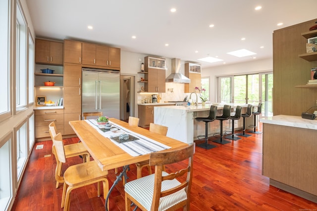 88 Green Ln, Ridgefield, CT 06877 - dining area with recessed lighting and dark wood-style floors