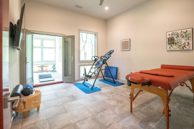 88 Green Ln, Ridgefield, CT 06877 - exercise area with baseboards and recessed lighting