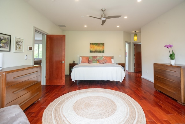 88 Green Ln, Ridgefield, CT 06877 - bedroom featuring wood finished floors, recessed lighting, and a ceiling fan