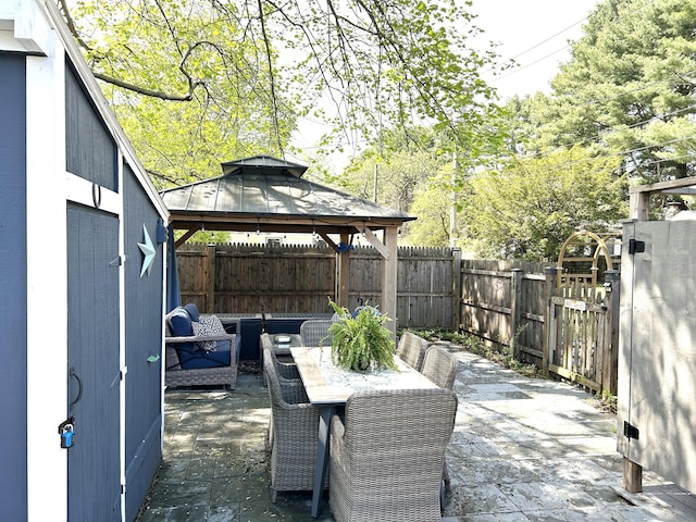 1 4th St, Madison, CT 06443 - fenced backyard with a gazebo and a patio