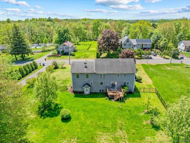 149 Tromley Rd, East Windsor, CT 06088 - aerial view of property and surrounding area featuring a forest