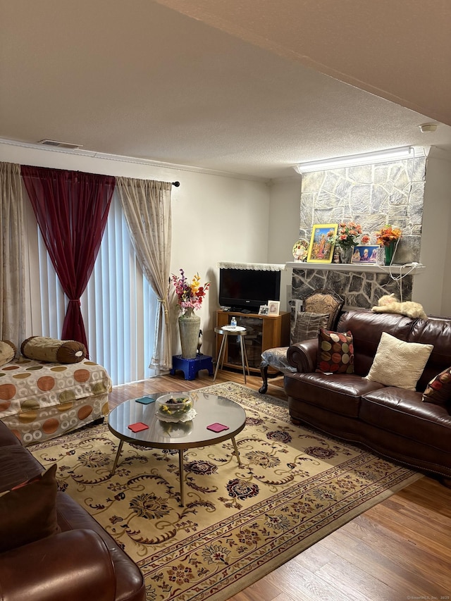 living area featuring wood finished floors