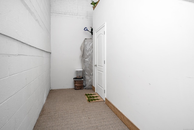 corridor with carpet floors