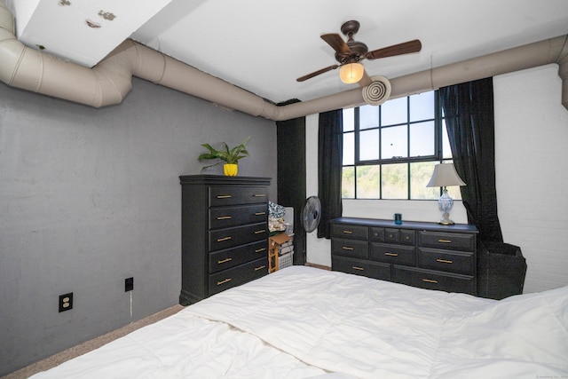 bedroom featuring a ceiling fan