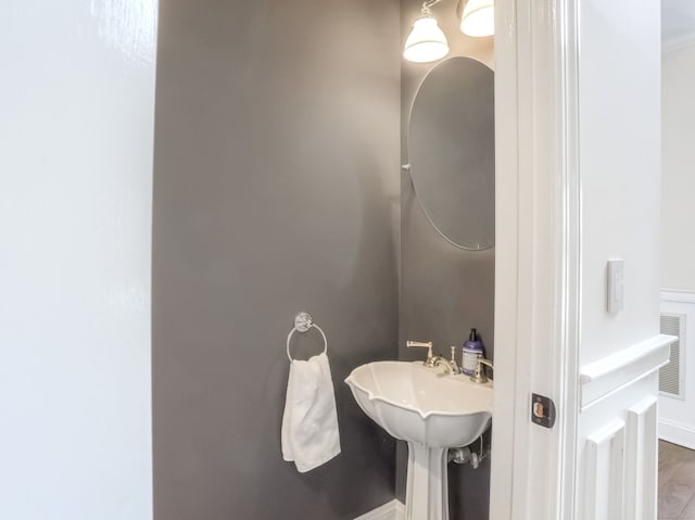 bathroom with visible vents and a sink