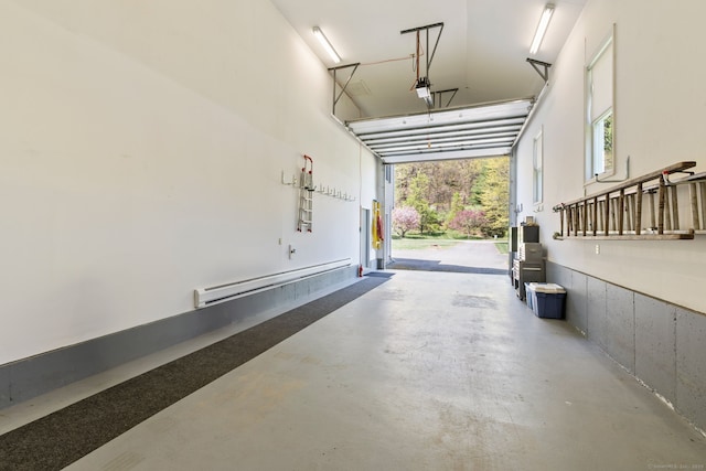 garage featuring a baseboard radiator