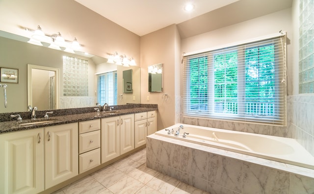 42 N Woods Rd, Hamden, CT 06518 - bathroom featuring a garden tub and double vanity